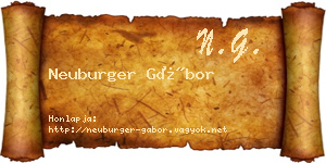 Neuburger Gábor névjegykártya